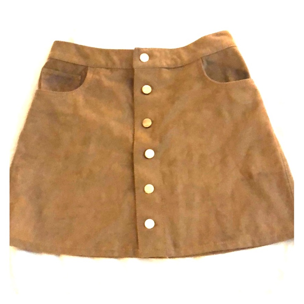 Express- Suede style A line mini skirt
